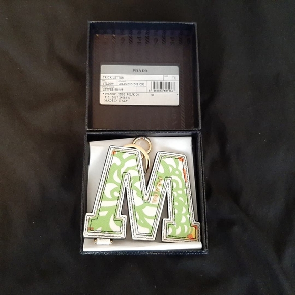 Prada leather letter keychain - Picture 1 of 4
